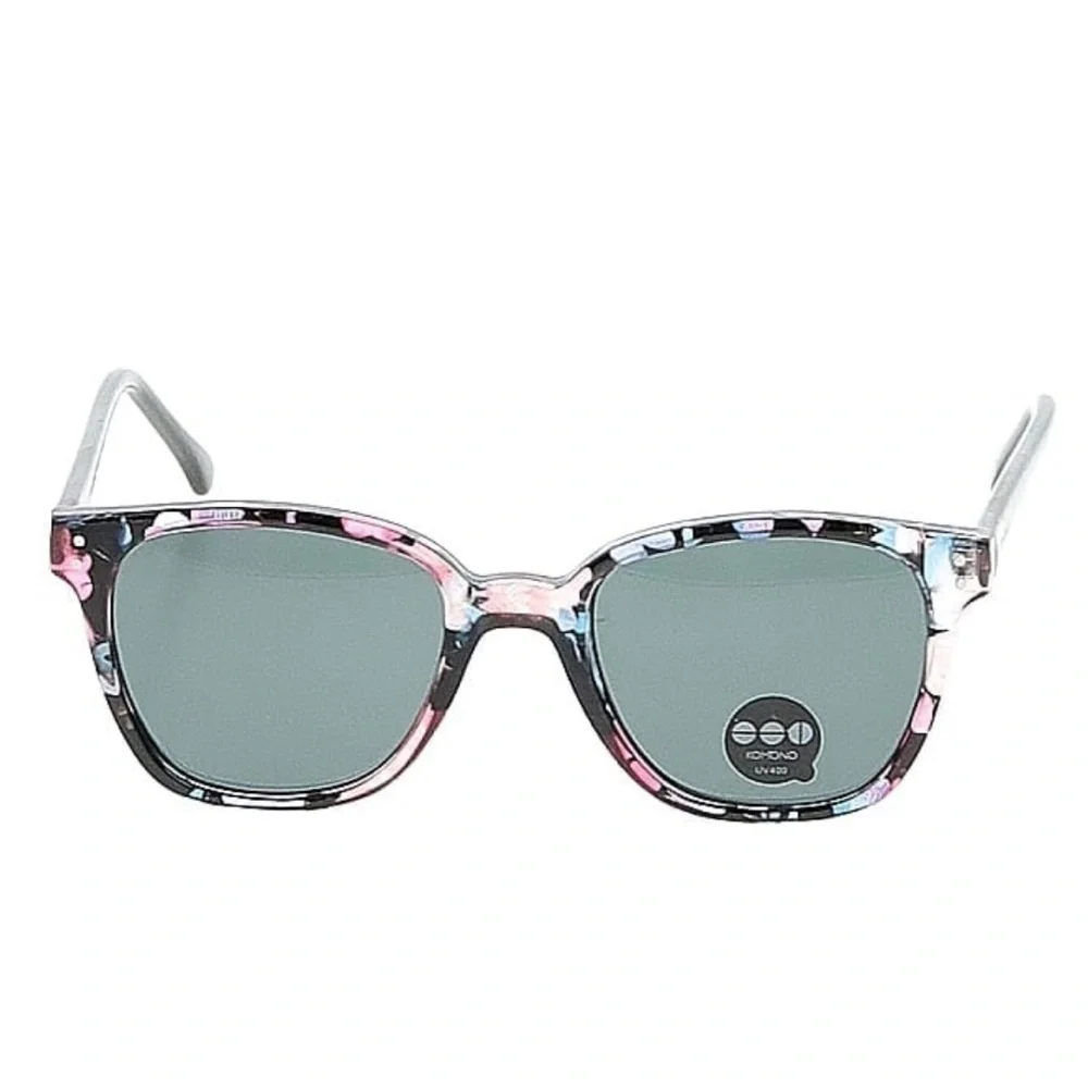 KOMONO Renee Floral Sunglasses Black Pink NEW