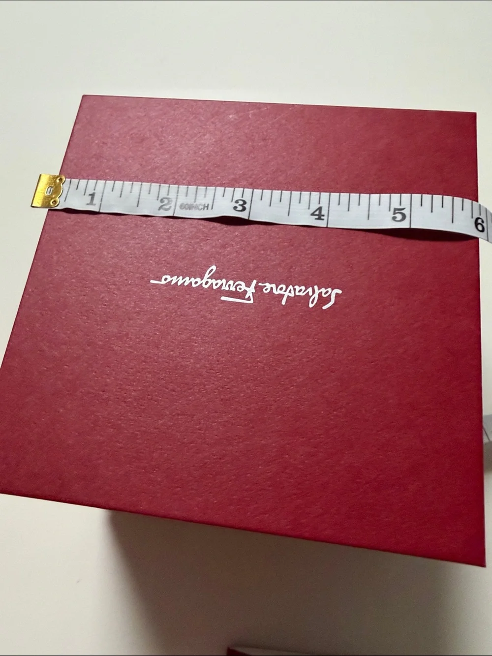Salvatore Ferragamo Wine Red Gift Box with Silver Logo/ warranty authentic book