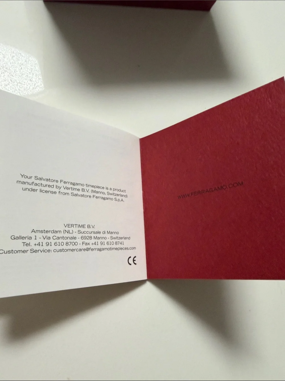 Salvatore Ferragamo Wine Red Gift Box with Silver Logo/ warranty authentic book