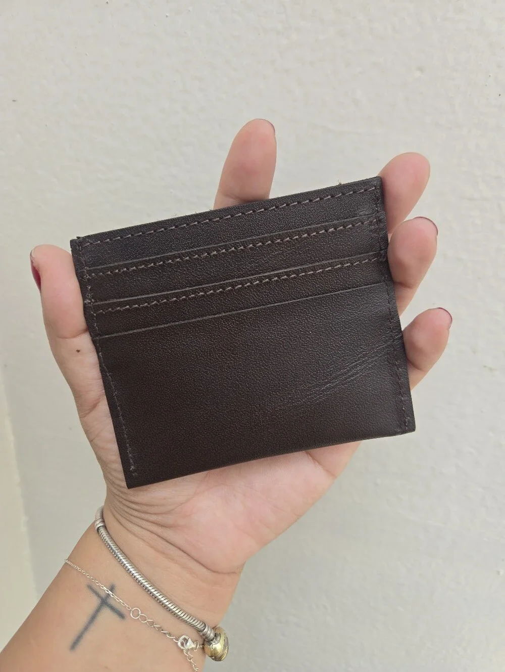 Chocolate Leather Card Holder