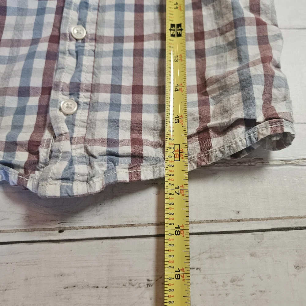 Oshkosh B'Gosh Plaid Button Down Size 5 Blue‎ And Reddish Brown