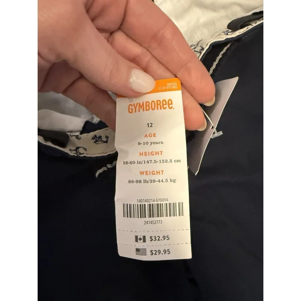 Gymboree Boys Navy Chino Pants w/ Belt Size 12 NWT Classic Fit Dress Pants