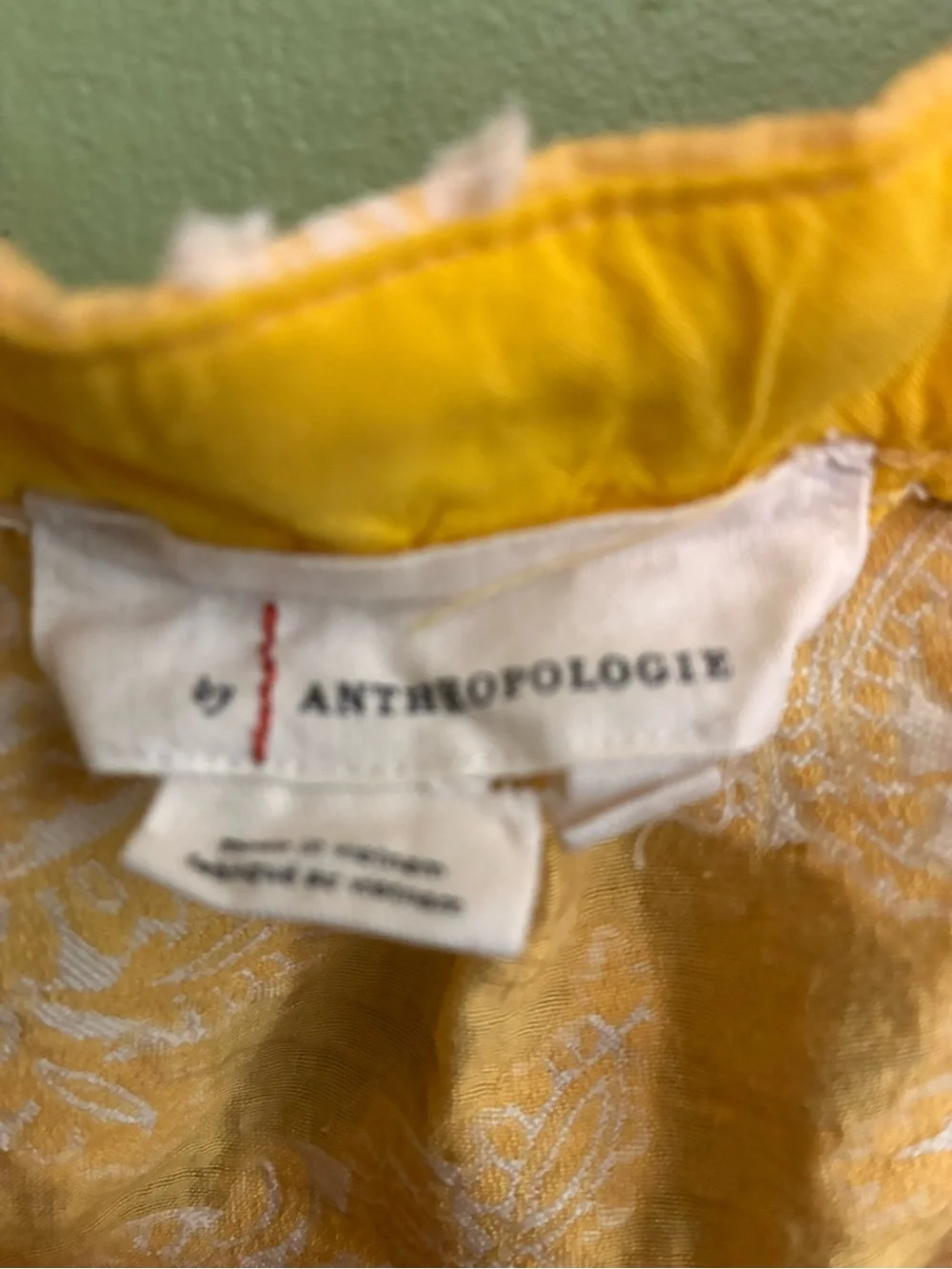 Anthropologie bright yellow