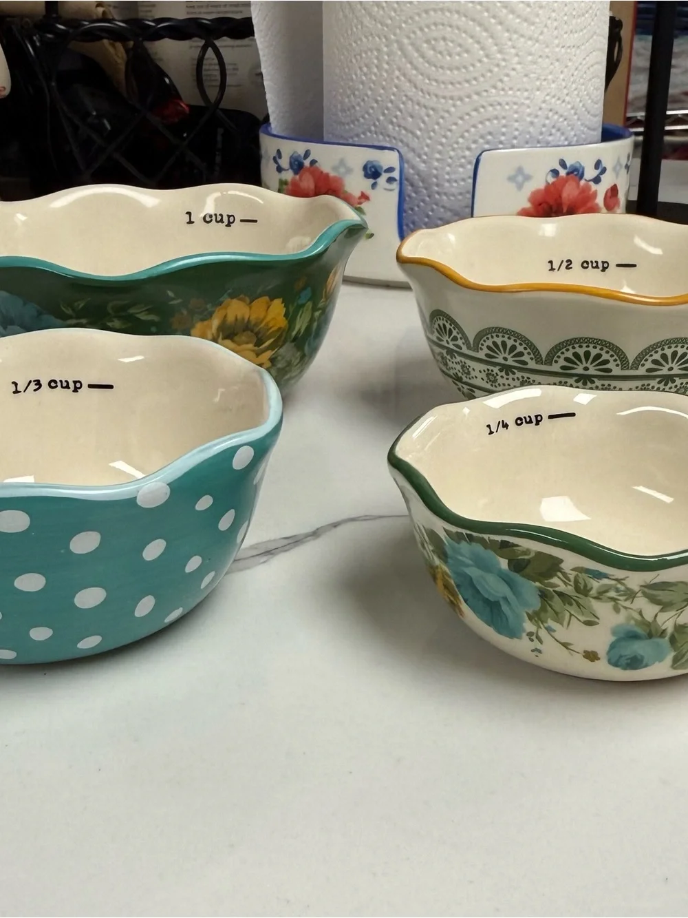Pioneer Woman Rose Shadow Measuring Cups Bowls