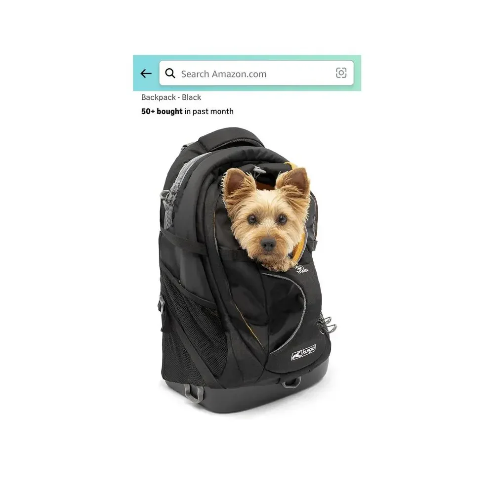 Kurgo Black and Gray Dog Travel Backpack Carrier