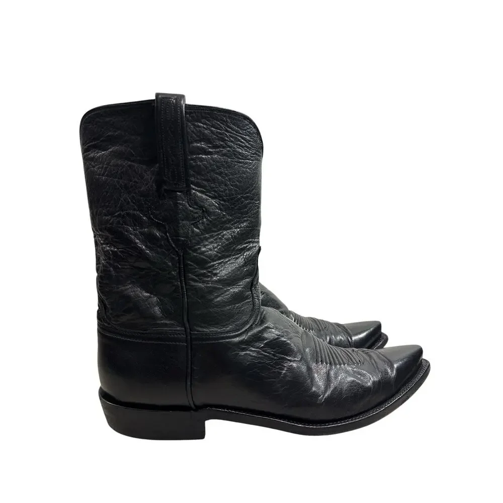 Lucchese Classics Handmade Black Leather Cowboy Boots USA Men’s 11 Est