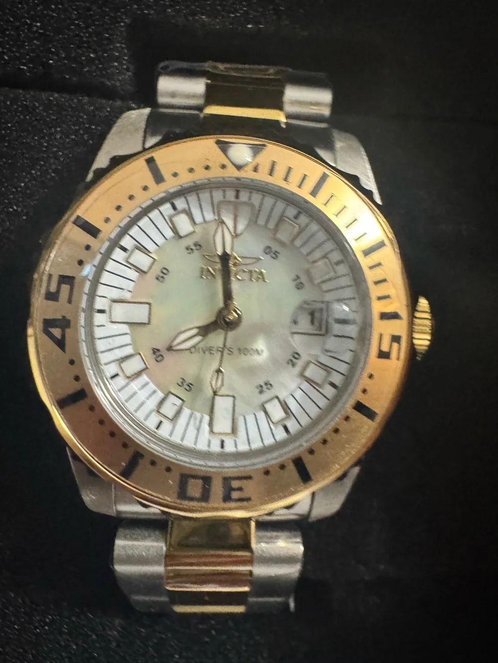 Invicta Pro Diver Swiss Ronda 585 Caliber Womens Watch Mother of Pearl Dial 6895