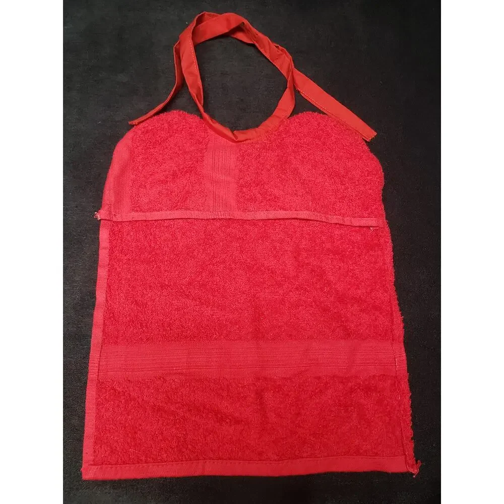 Raggedy Ann & Andy Red Baby Bib | Ties in the Back | Towel Terry Cloth Material