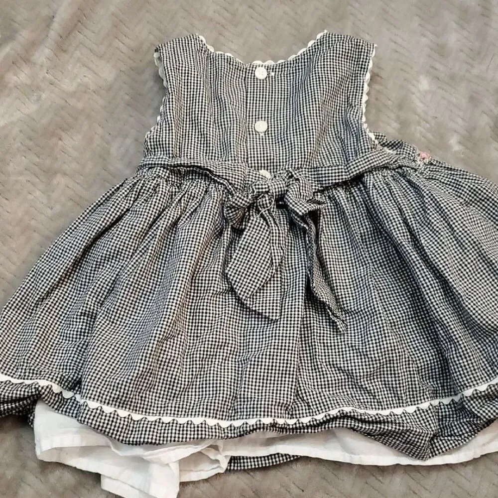 The Children's Place Black and White Checkered Dress Baby 12 Months