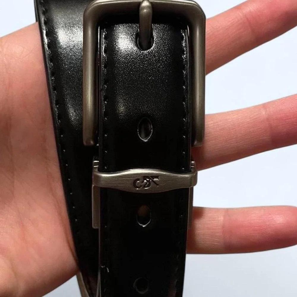 N/A buckle leather silver