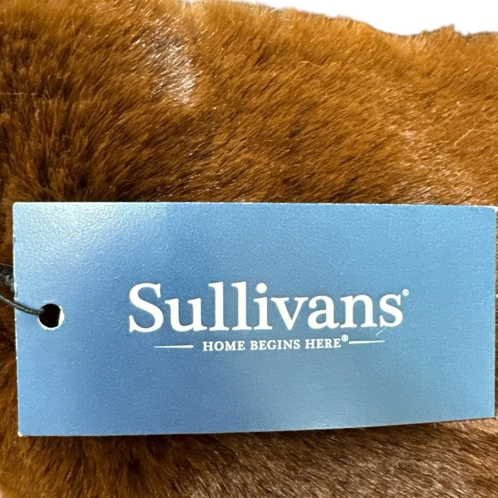 Sullivans Home Begins Here Faux Fur Throw Pillow 18x18 Brand New w/Tags