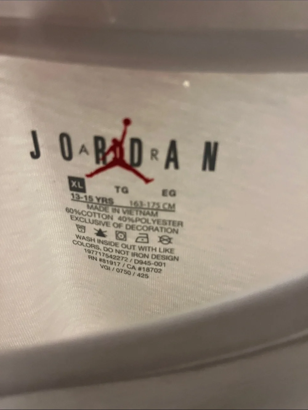 Jordan White Tee with Blue and Yellow Pixel Dunk Graphic