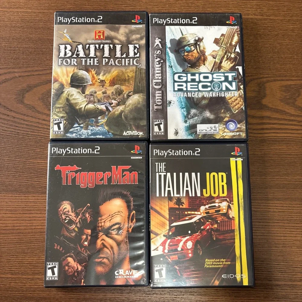 Sony PlayStation 2 Video Game Bundle PS2‎ NTSC Good Ghost Recon Italian Job 4-k