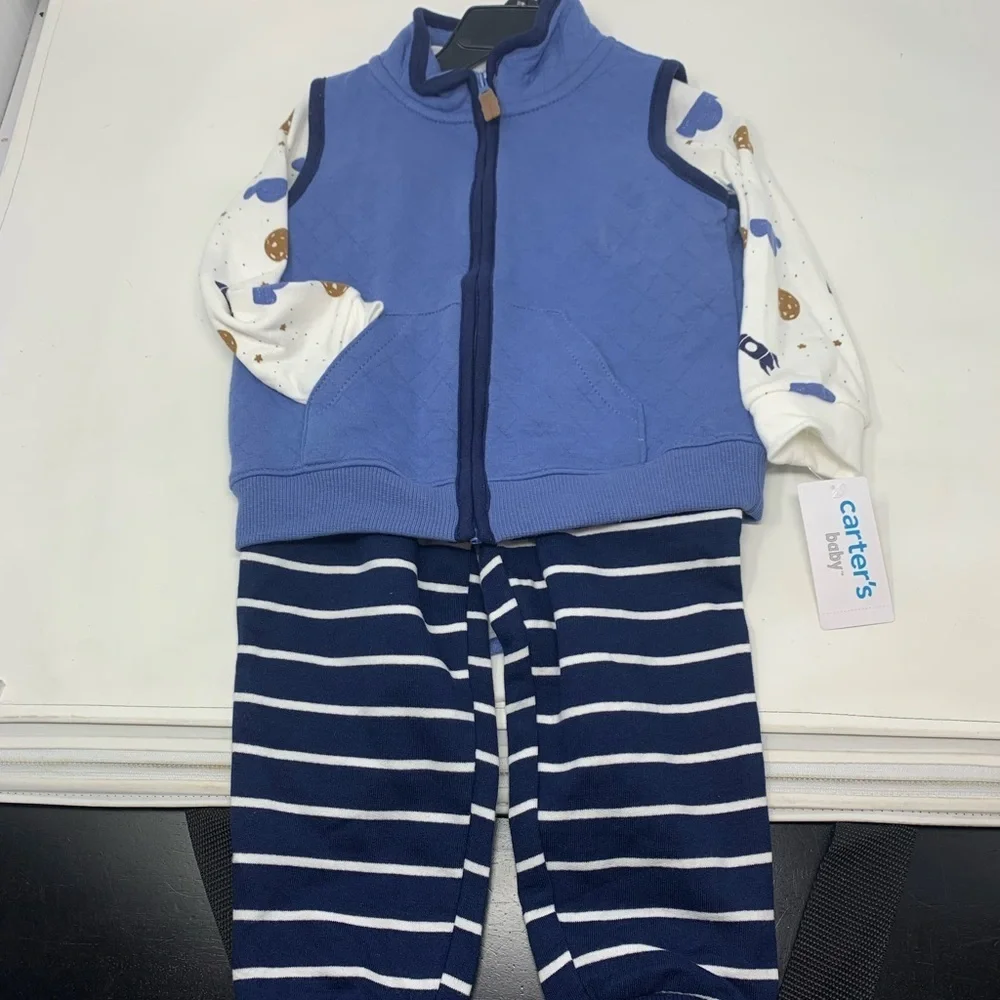 Carter's 3-Piece Vest, Rocket Bodysuit & Pants Set - Baby Boy -‎ 24M