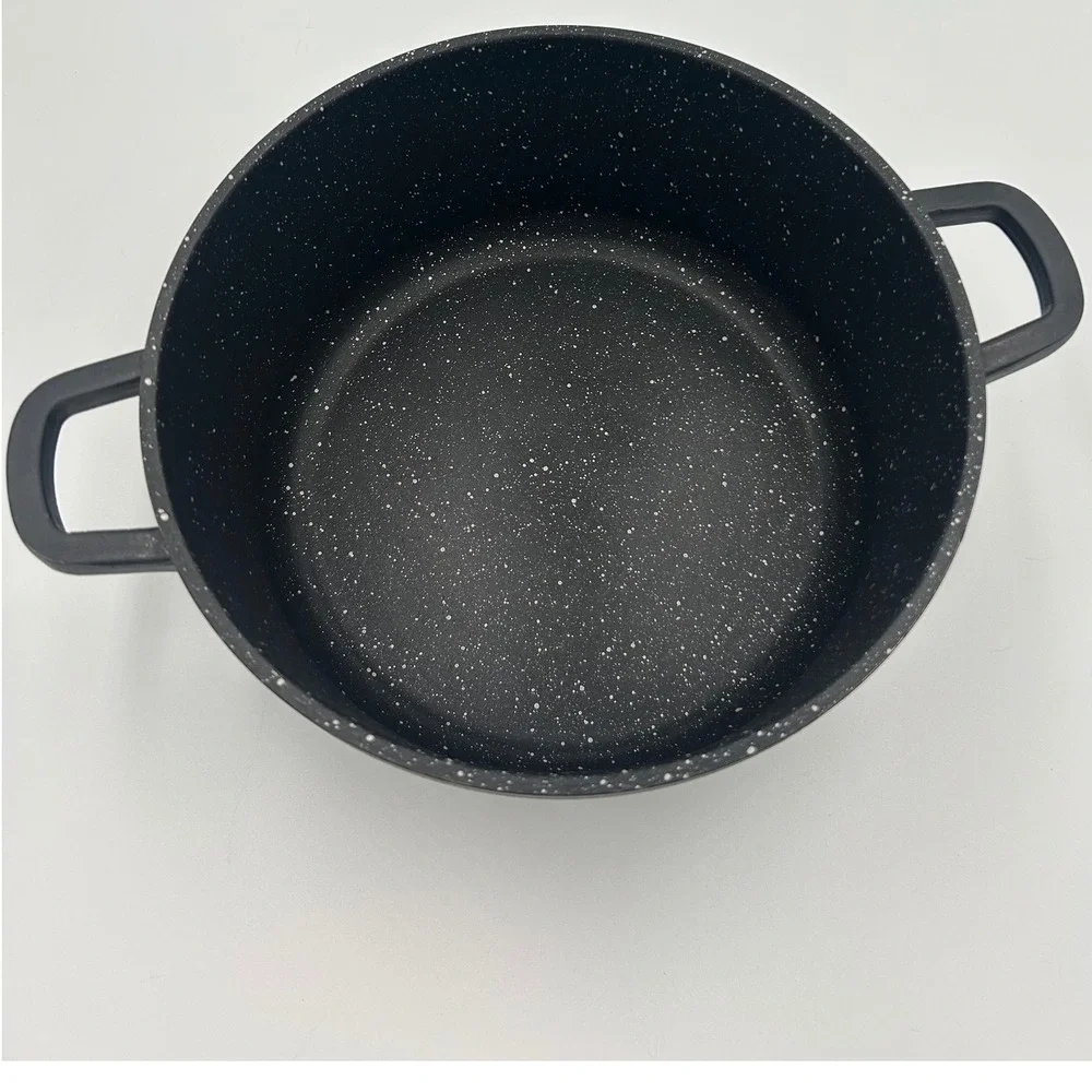 BergHOFF Non-Stick Stockpot‎ with Glass Lid Speckled Black Dutch Oven Casserole