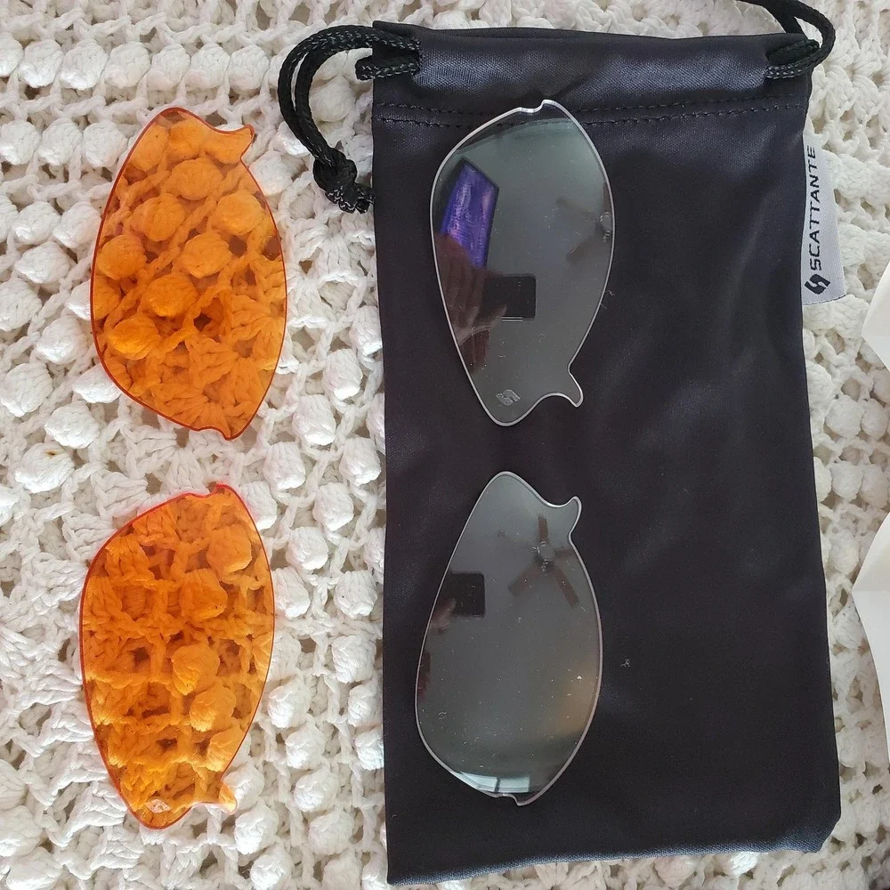 Scattante Team ML Replacement Sunglass Lenses Case Kit‎ Orange Black Cycling UV