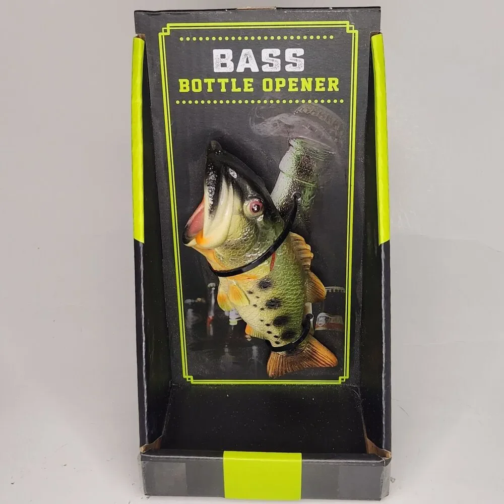 NEW‎ Fish Bottle Opener Large Mouth Bass Bar Man Cave Gift Stocking Stuffer