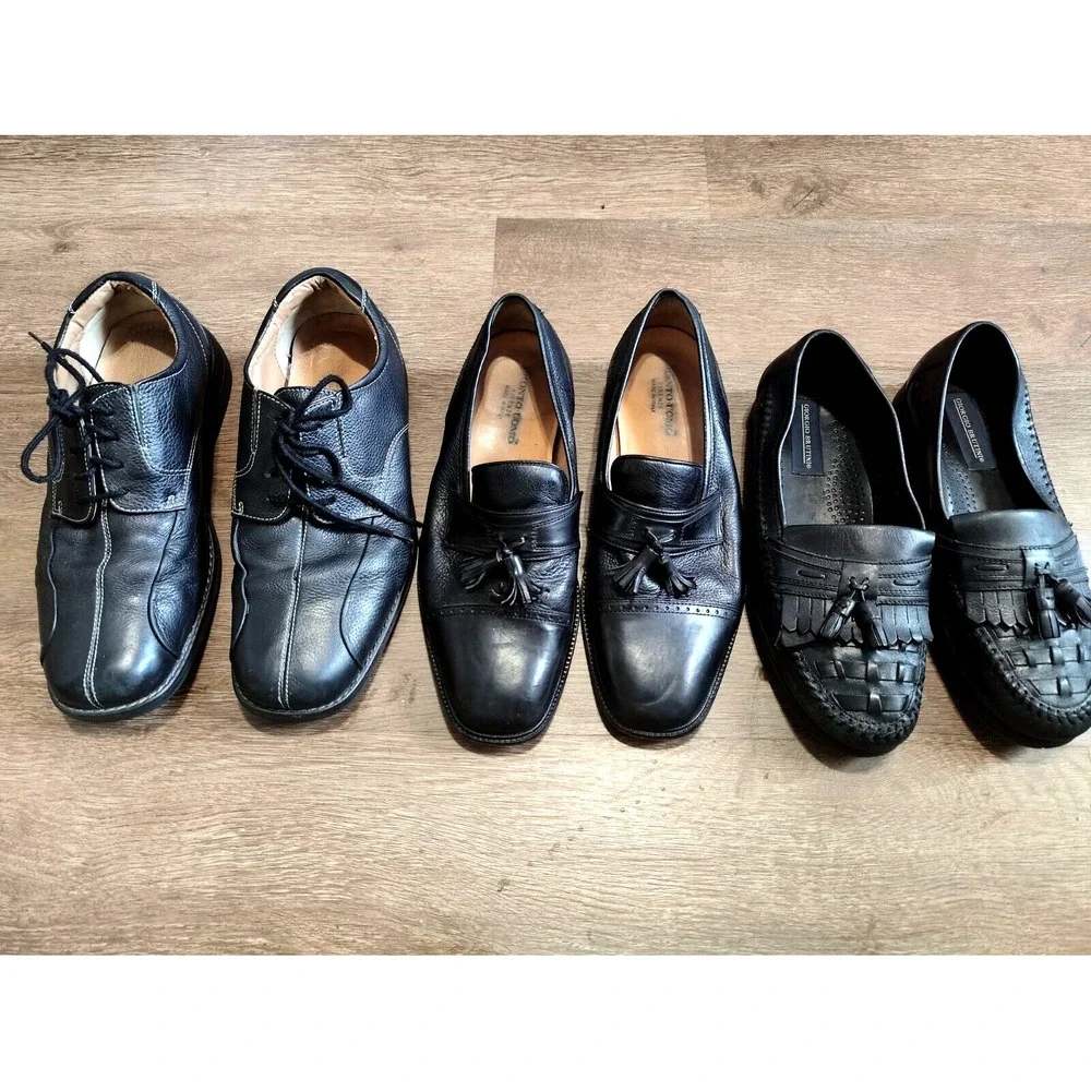 Lot of 3 Men's‎ Black Shoes Dockers,Pronto Uomo,Giorgio Brutini size 10 &11