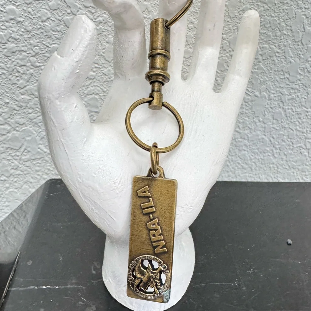 Vintage NRA-ILA Brass Quick Release Keychain‎ National Rifle Association USA NRA