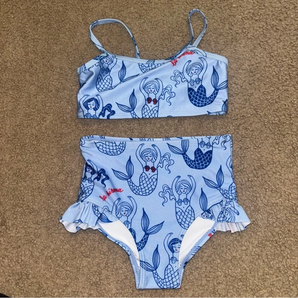 Cotton On Kids Peggy Dawn Mermaid Print Kids Swimsuit bikini Blue