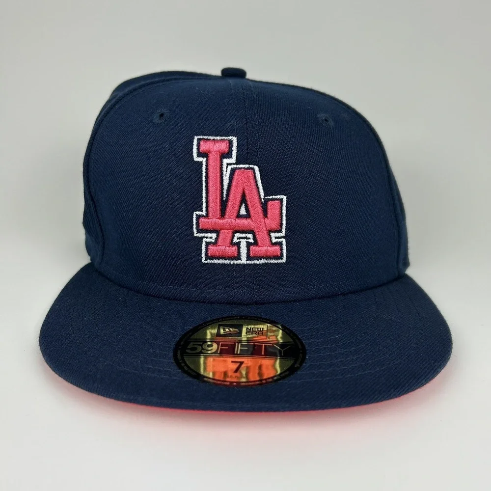 New Era 59FIFTY Dodgers 40th Patch Fitted Hat Sz 7 Lava UV Undervisor Blue NWOT‎