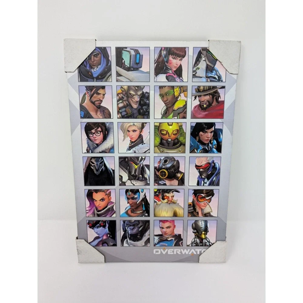Overwatch Character Collage Wall Art Print Wooden Plaque Video Game Blizzard‎