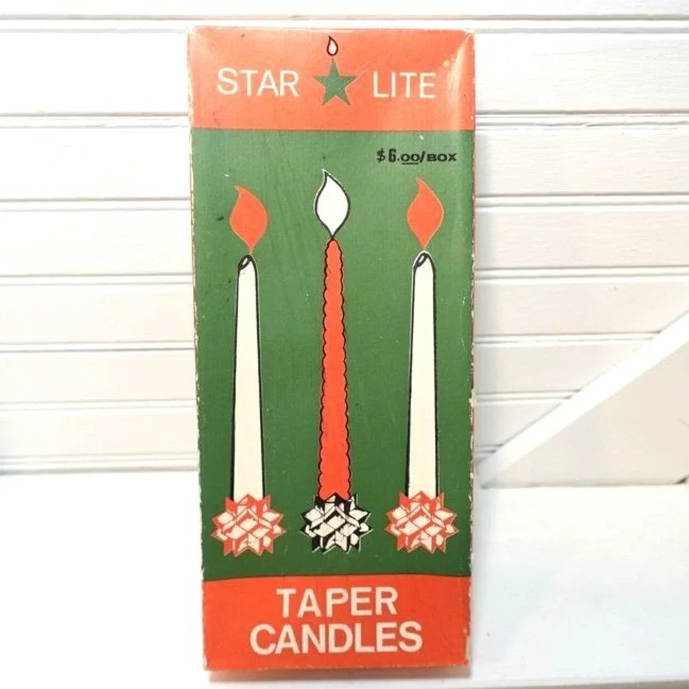 Vintage Christmas Candles‎ White 10