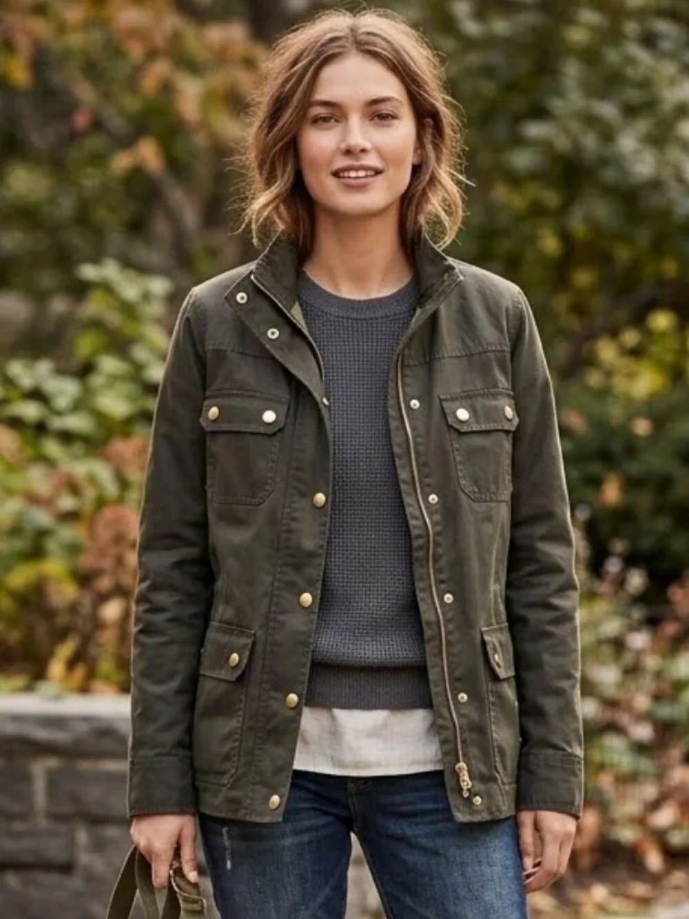 J. Crew Boyfriend Field Jacket Relaxed Fit Size XS Green Military Bella Swan y2k