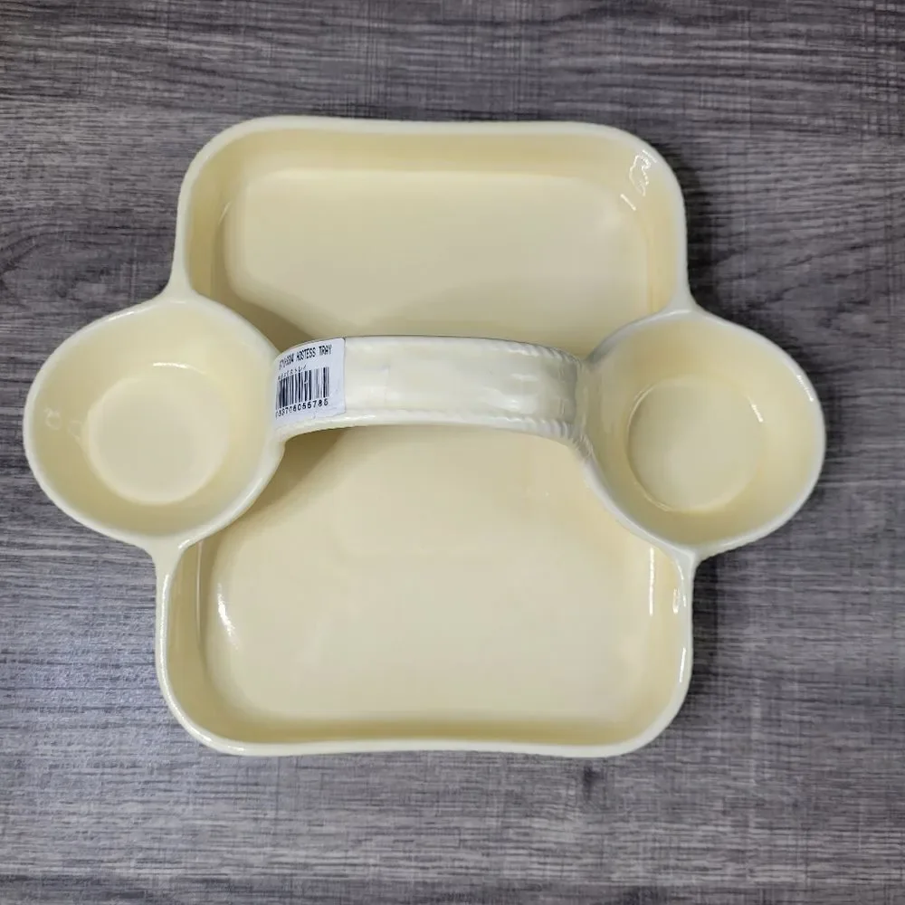 Nikko Woodbury Basket Ivory Hostess Tray‎