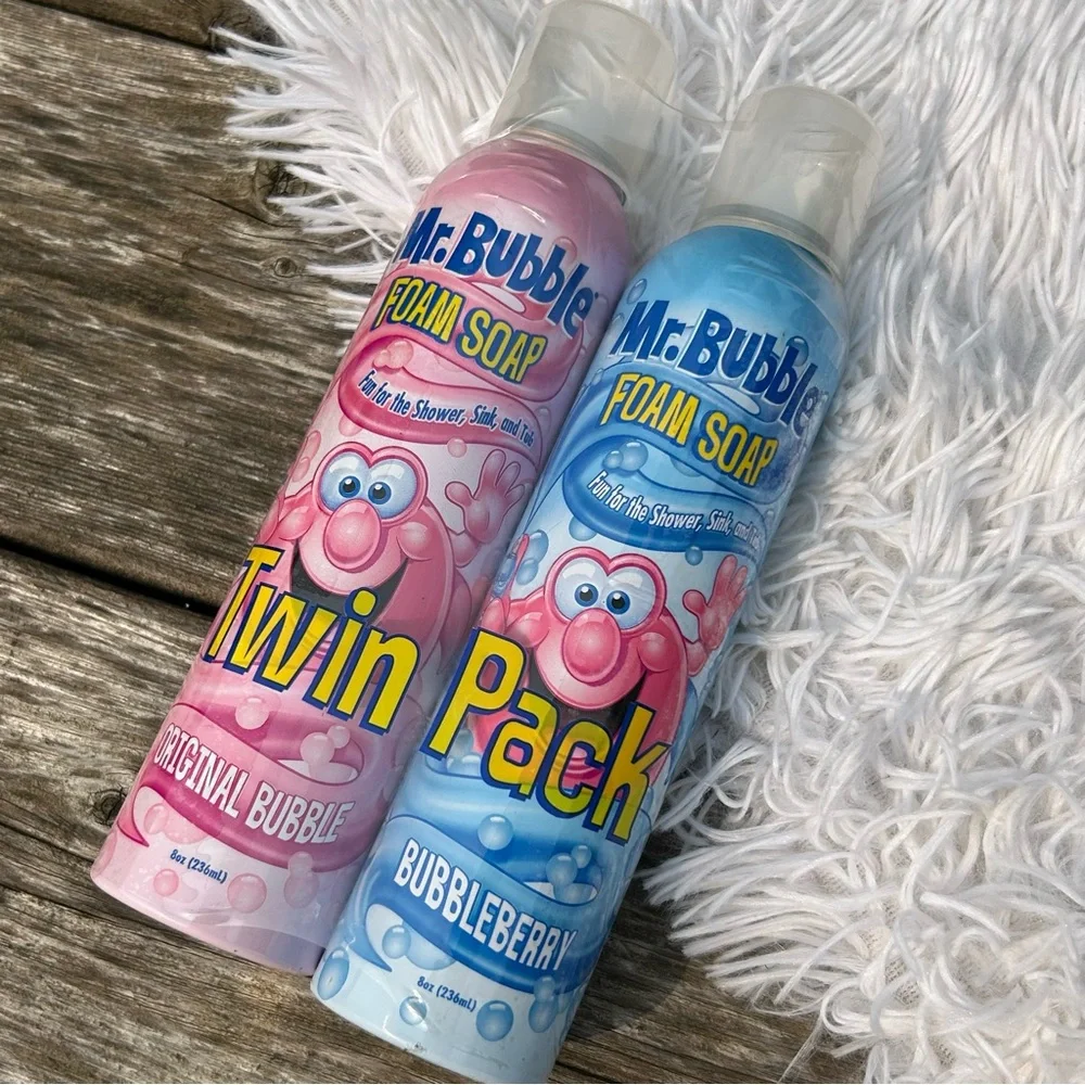 Mr. Bubble Foam Soap Twin Pack - Original Bubble & Bubbleberry 8 oz cans NEW