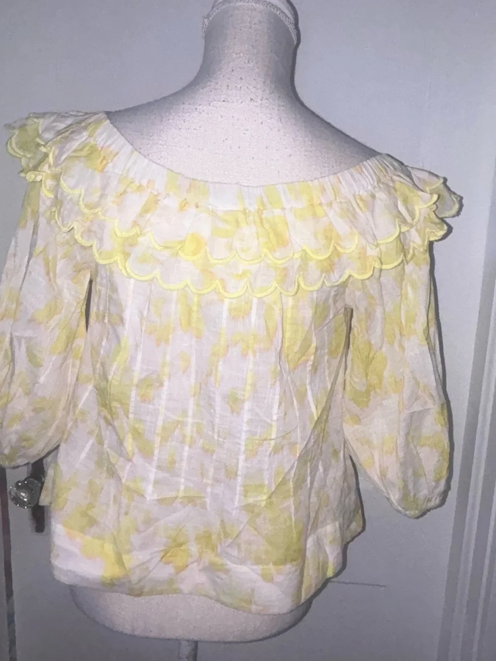 Anthropologie yellow sleeves top