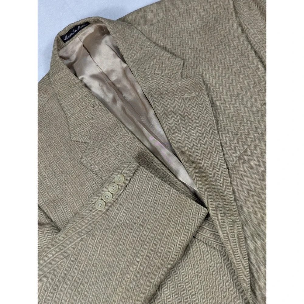 Lauren Ralph Lauren Silk Wool‎ Herringbone Mens Blazer Size 44L