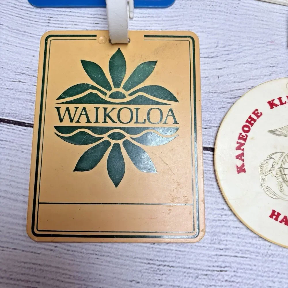 Vintage Golf Bag Tag Lot of 5 Hawaii Kona Mauna Lani Waikoloa Kaneohe Klipper