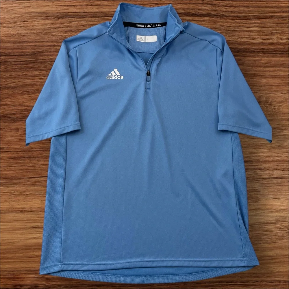 Adidas Men’s Performance 1/4 Zip Short Sleeve Polo. Size Medium.