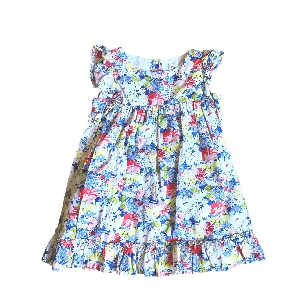 Gap Kids Girls‎ 3 Years Floral Ruffle Sun Dress Cotton Lined Summer Party