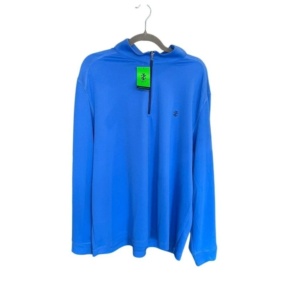 Izod Golf Mens XL Swingflex Pro Z1 1/4 Zip Pullover Blue Regatta Mesh
