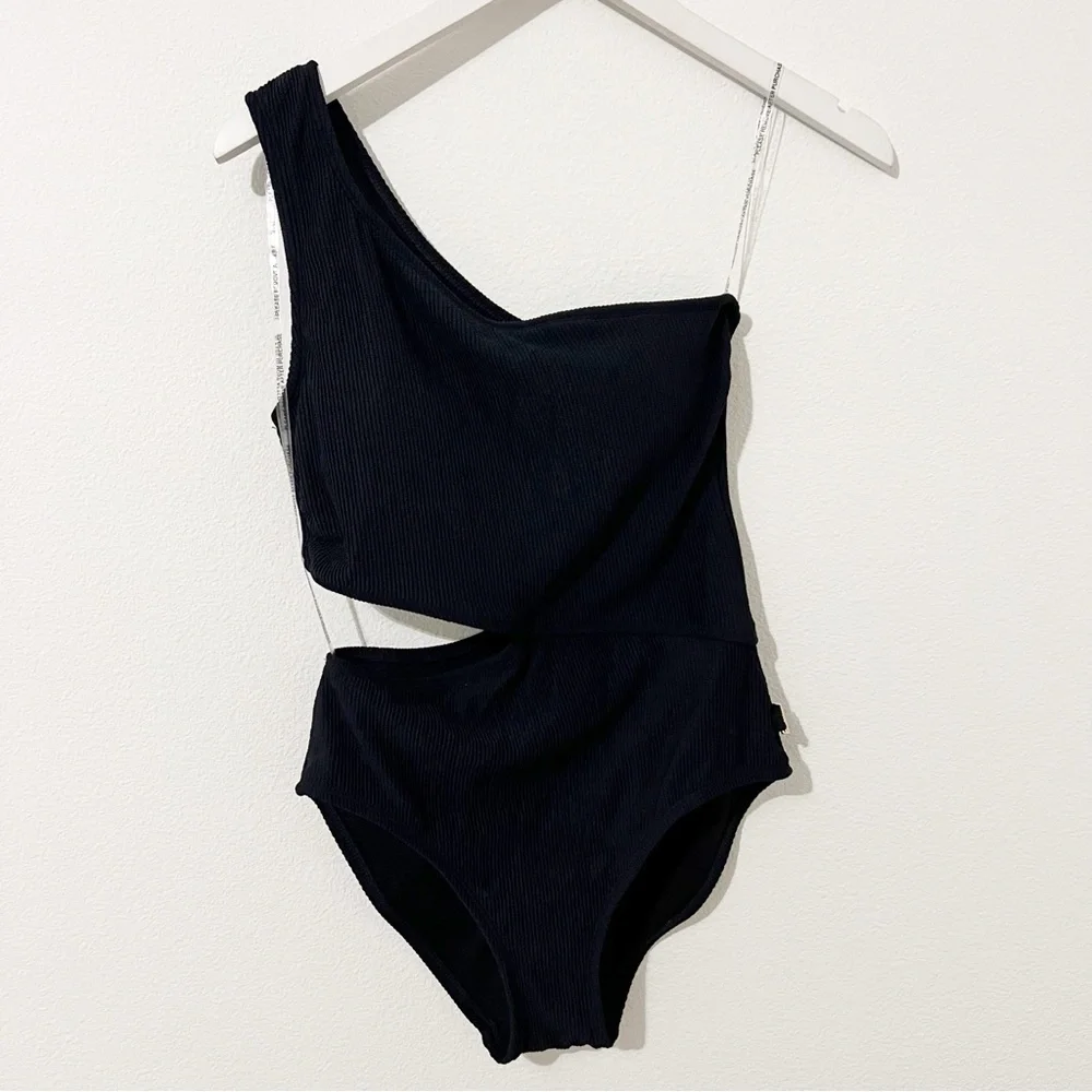 NEW Michael Kors Women's One-Shoulder Side-Cutout Swimsuit Size 10