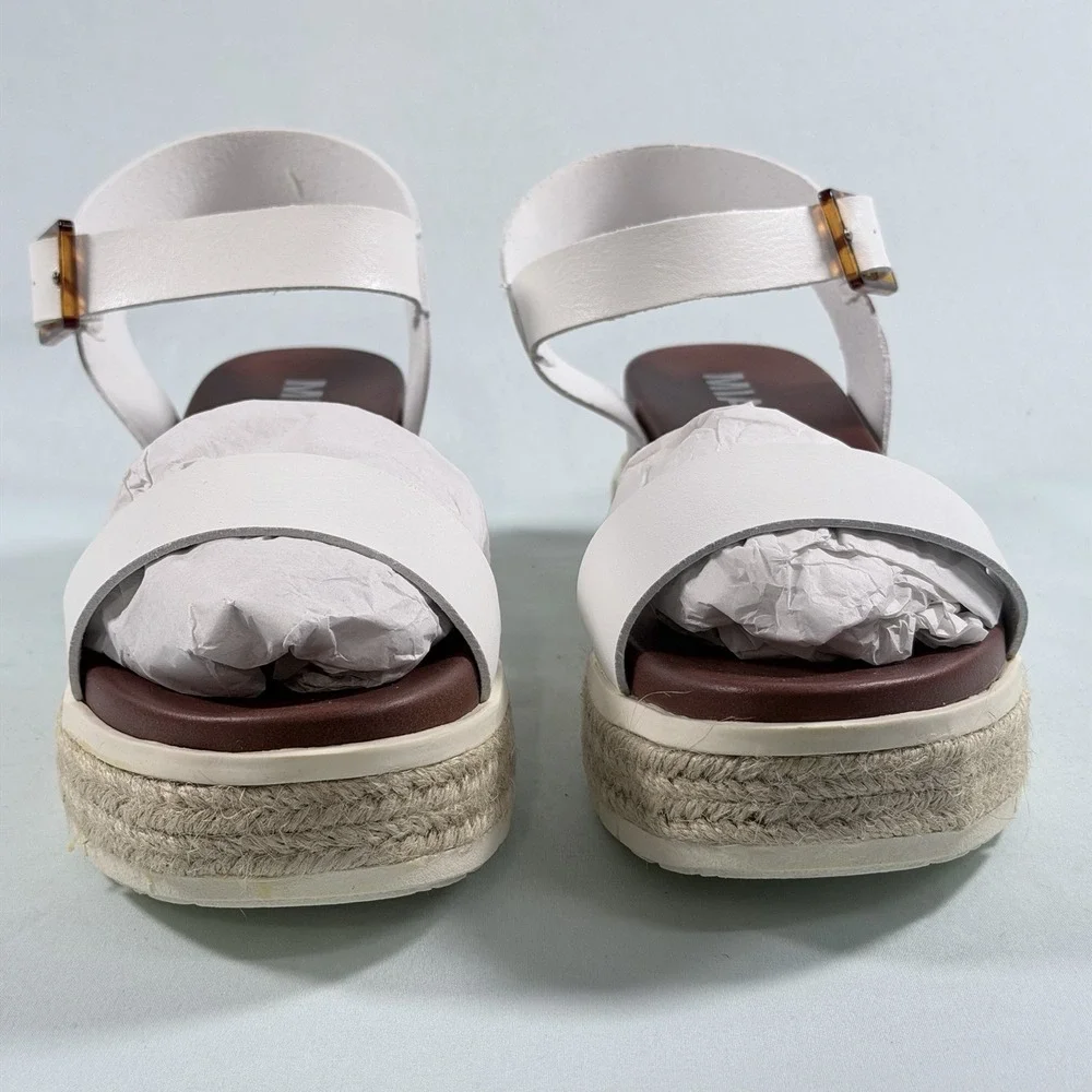 MIA Size-7.5M Womens Kiera Espadrilles Wedge Sandals White