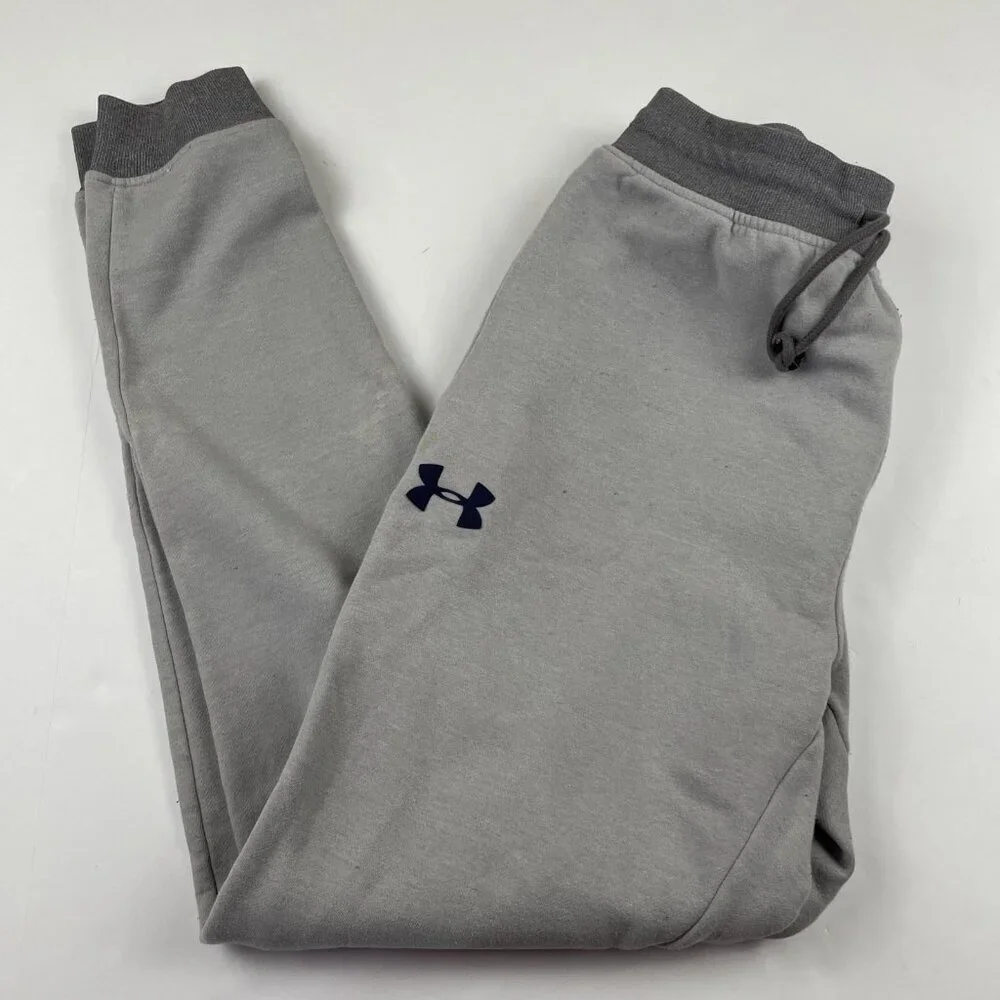 Under Armour Cold Gear Jogger Sweatpants Men’s L Grey Drawstrings Activewear