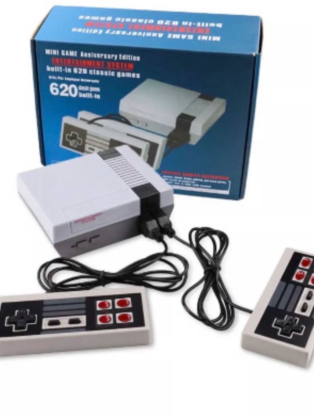 Retro Mini Console with Dual Controllers - White