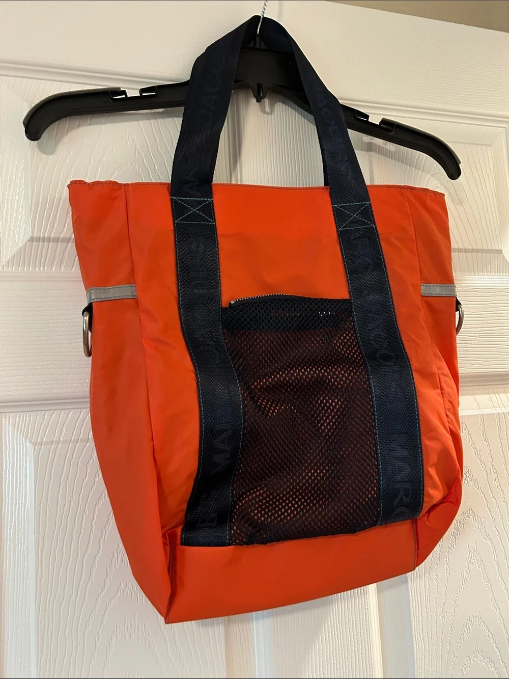 Marc Jacobs Orange Duffel Tote with Navy Straps