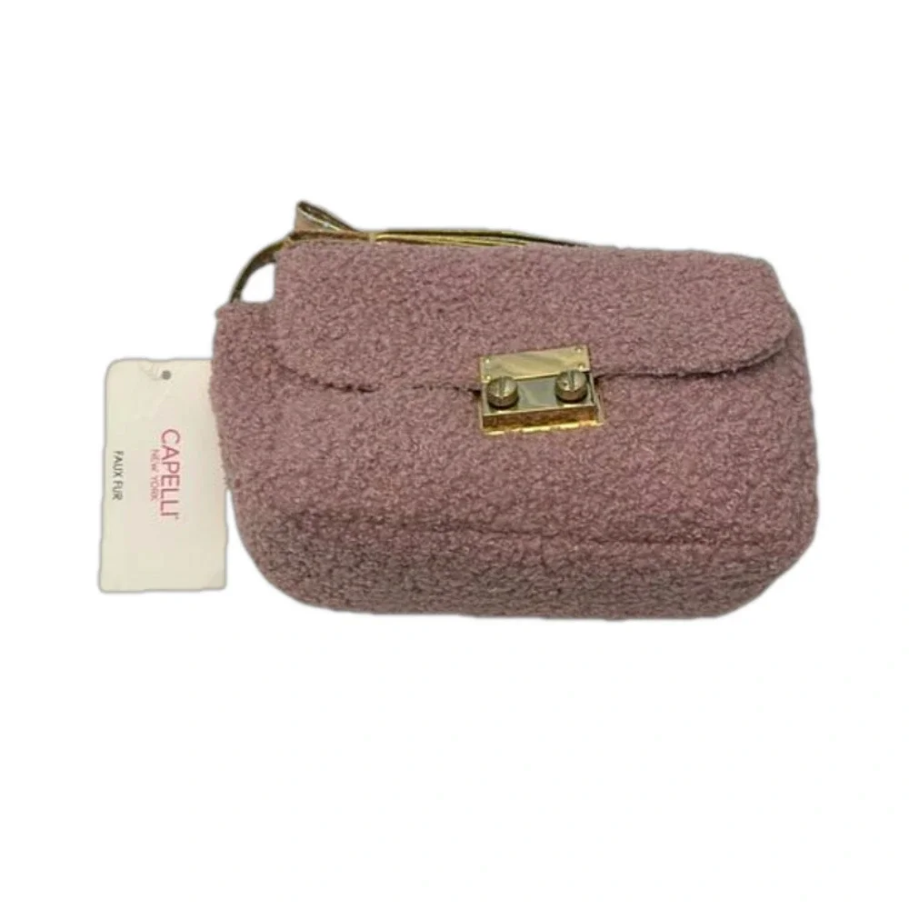 Capelli of New York Faux Fur Crossbody Purple