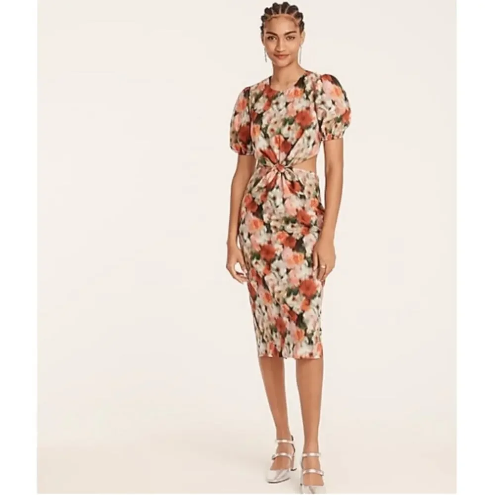 NWT J.Crew Liberty Hazy Days Floral Midi Dress Liberty Print Size 6