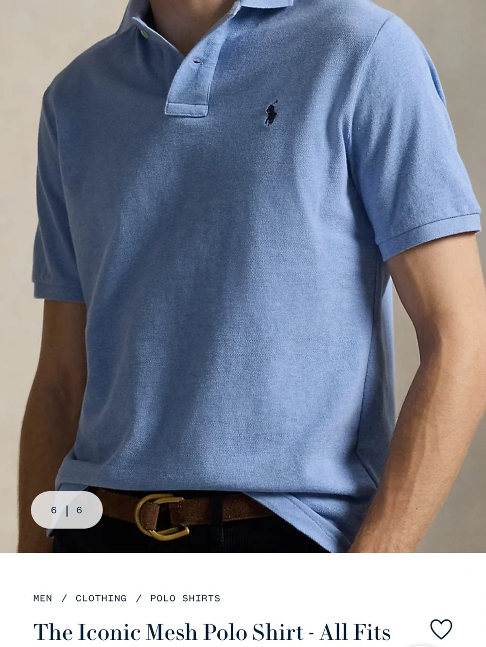 Polo by Ralph Lauren Blue Grey Mesh Polo Shirt - - Classic Fit - size S P