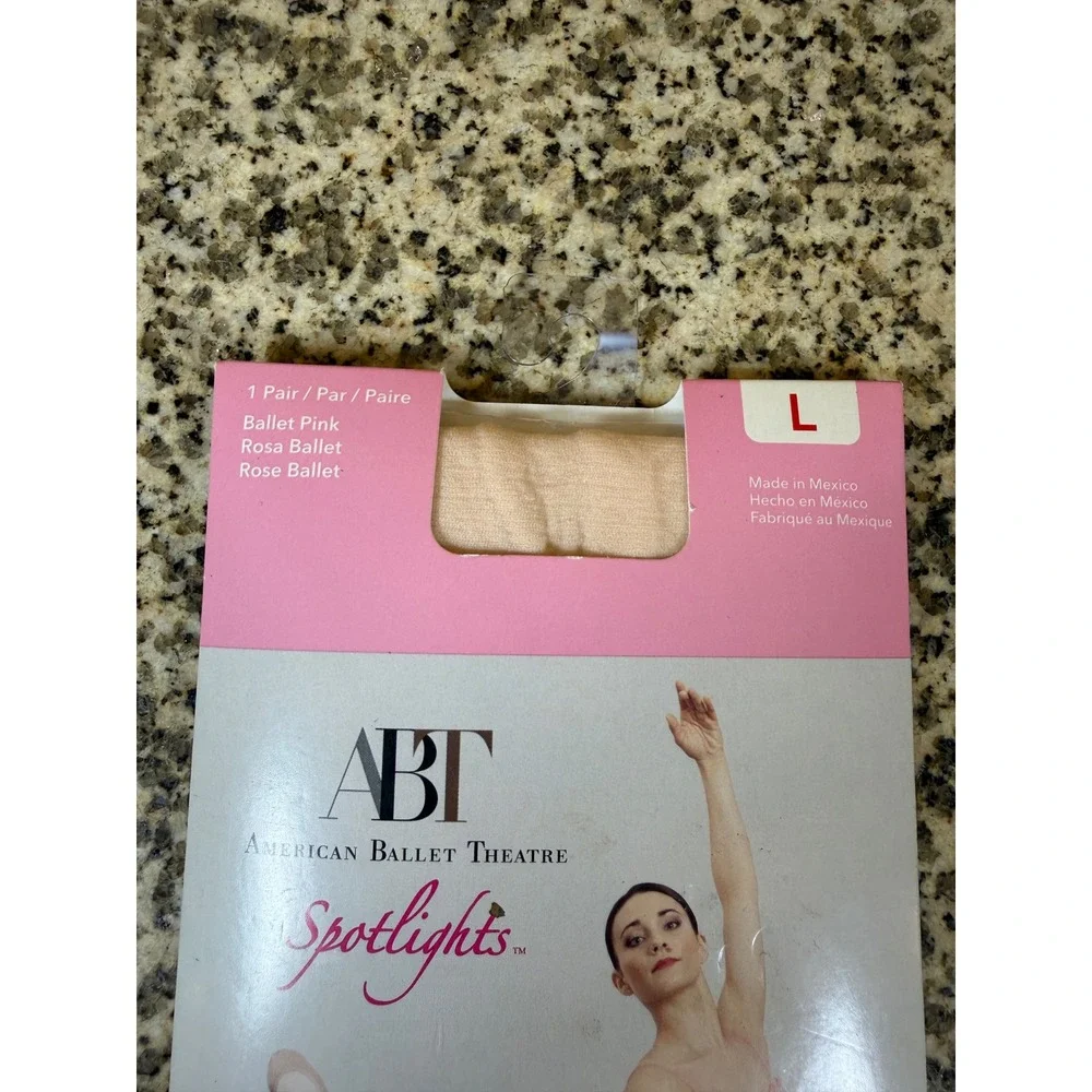 American Ballet Theatre Spotlights Girls Ballet Pink Tights Size L Large NEW