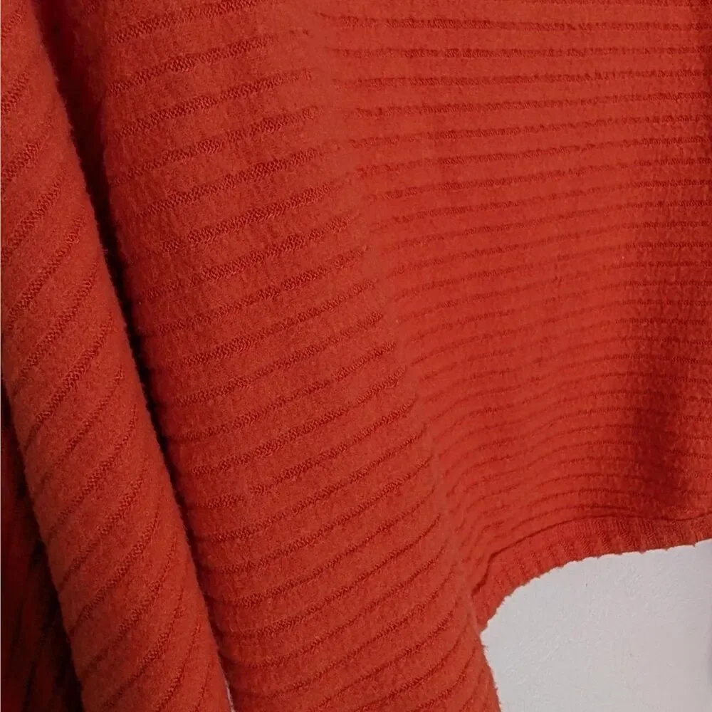 Pilcro Sweater Womens Small Orange Ribbed Turtleneck Dolman Sleeve Cropped