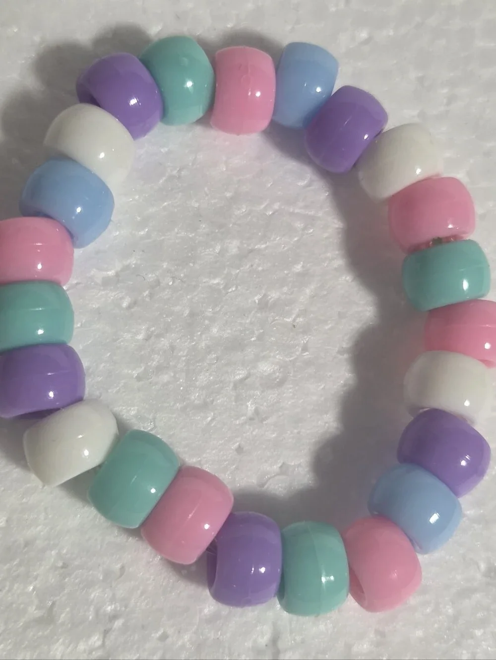 Handcrafted Pastel Beaded Stretch Bracelet for Kids - Multicolor