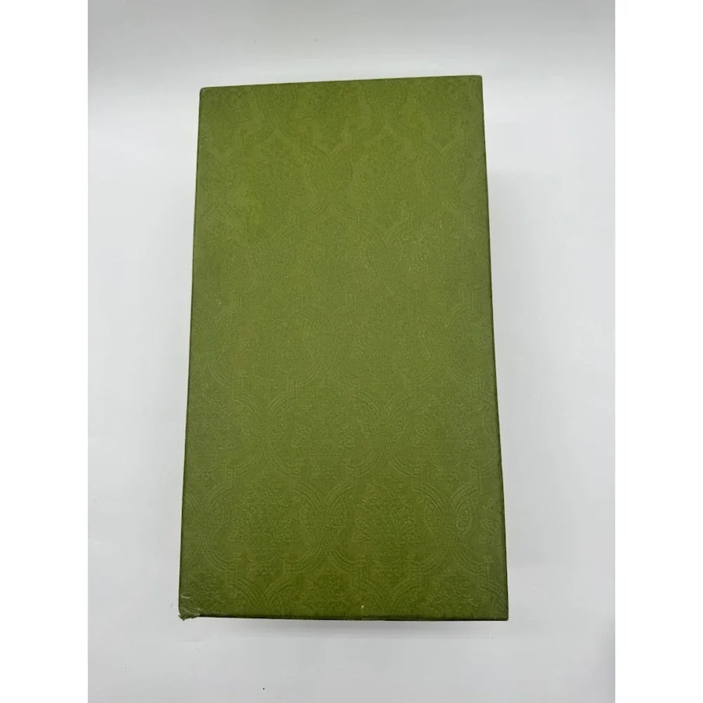 Gucci Green Damask Empty Shoe Box with Tissue and Card 14.5x8x5.5 Luxury Storage