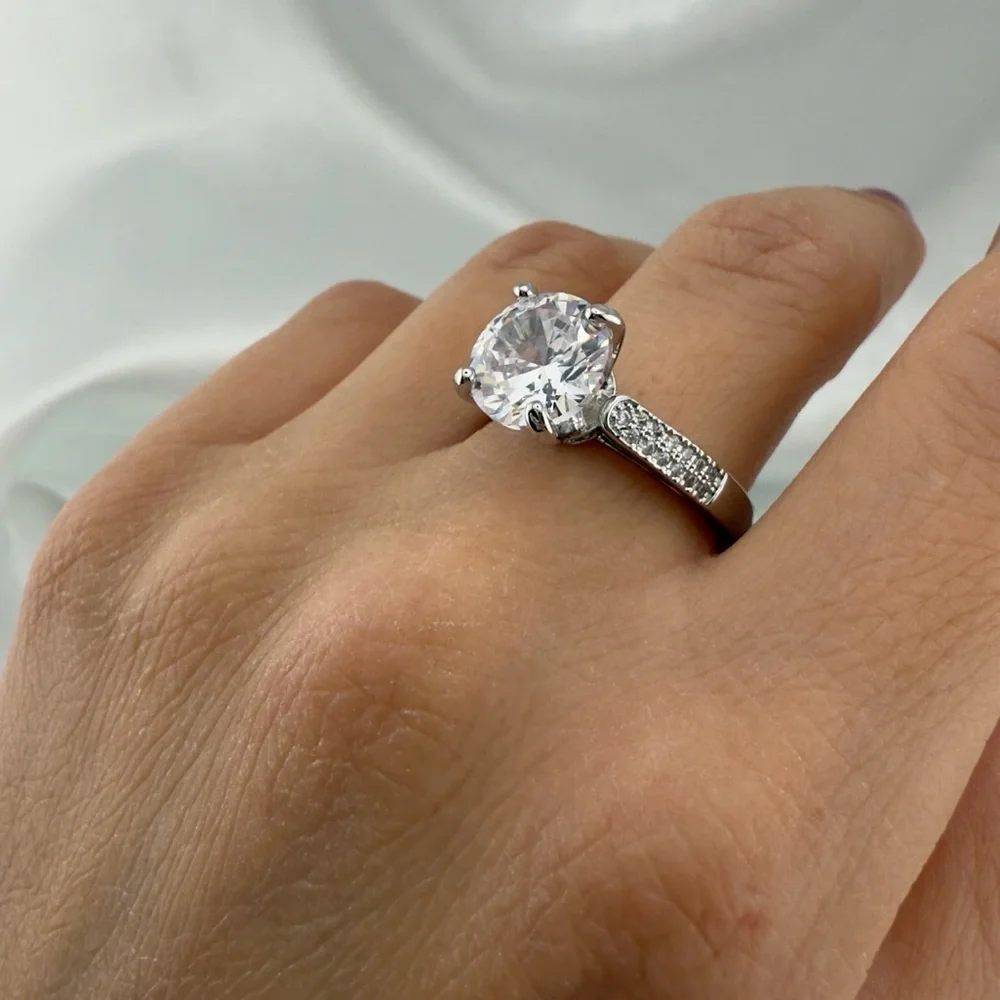 Lixury Wedding Silver Color Women's Ring