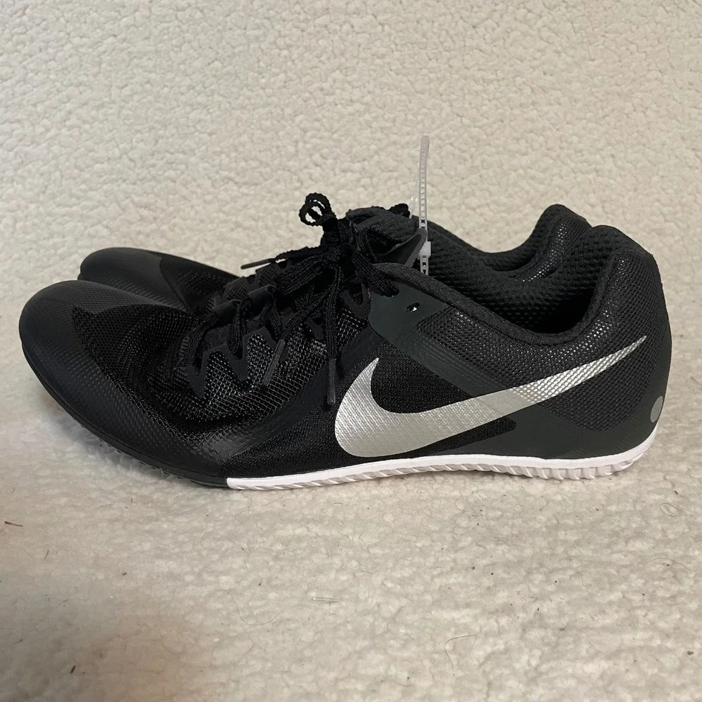 Nike Zoom Rival M 9 Mens Track Field Spikes Black Silver AH1020-001‎ size 14